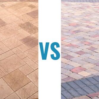 stamped concrete vs pavers Bethel Park PA